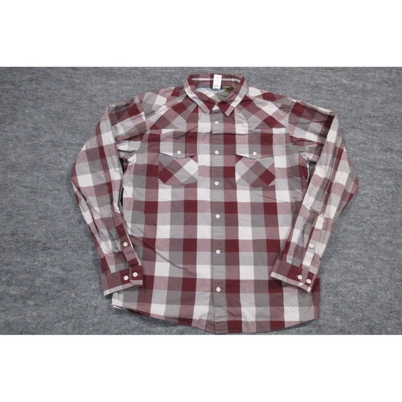 Patagonia Other - Patagonia Shirt Mens Large Red Gray Plaid Organic Cotton Long Sleeve Button Up‎